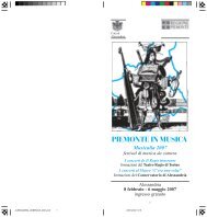 PIEMONTE IN MUSICA - Comune di Alessandria