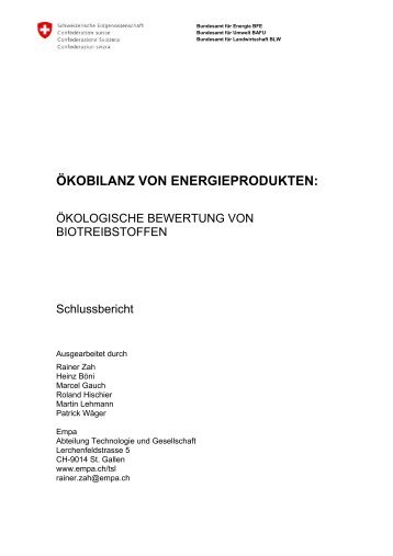 Ãkologische Bewertung von Biotreibstoffen - Erdgas