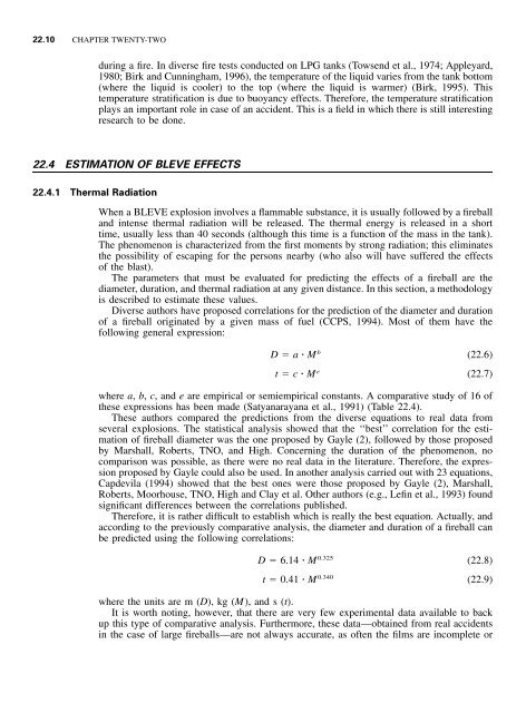 CHAPTER 22 MODELING AND UNDERSTANDING BLEVEs