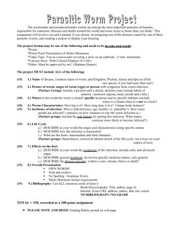 Parasitic Worm Project Topics