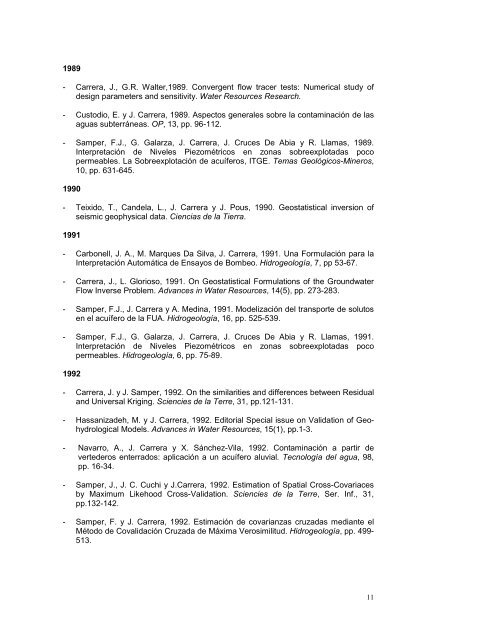 Curriculum Vitae - Grup d'Hidrologia SubterrÃ nia - UPC