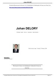 Johan DELORY - Mission pour la Science et la Technologie ...