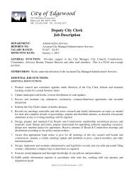 Deputy City Clerk Job Description - City of Edgewood