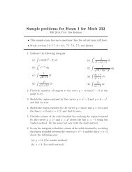 Sample problems for Exam 1 for Math 232