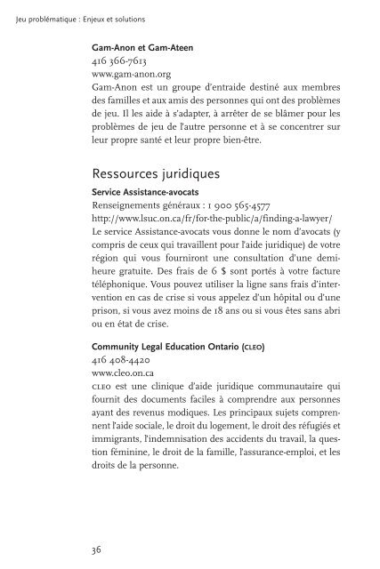 Jeu problÃ©matique : Enjeux et solutions (PDF) - ProblemGambling.ca