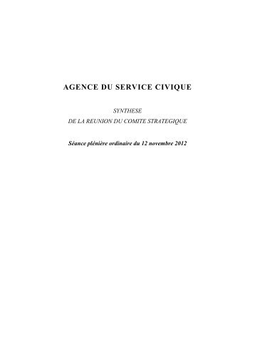 Compte rendu de la réunion du comité stratégique ... - Service Civique