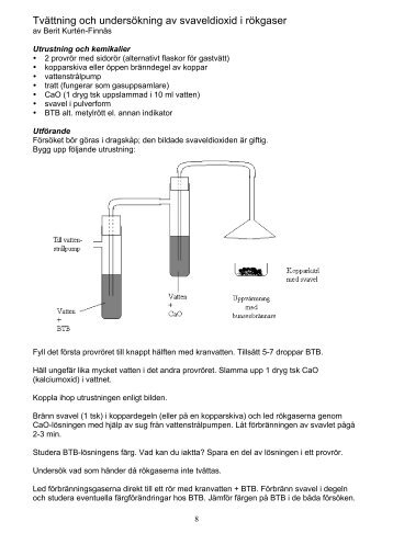 TvÃ¤ttning och undersÃ¶kning av svaveldioxid i rÃ¶kgaser - Skolresurs.fi