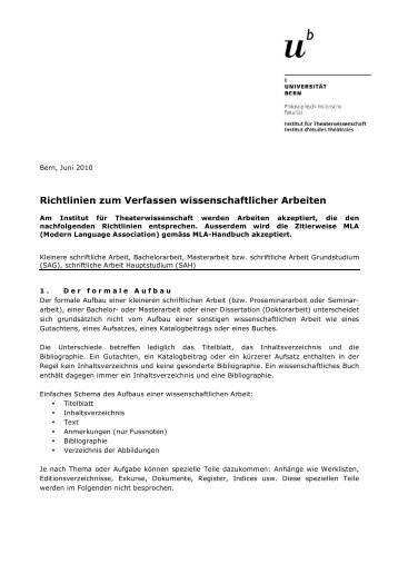 Richtlinien zum Verfassen kleiner schriftlicher Arbeiten - Institut für ...