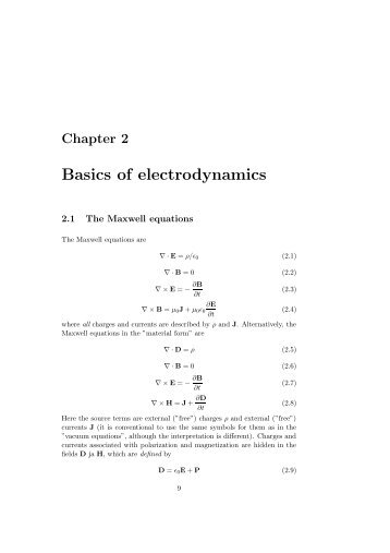 Basics of electrodynamics - FMI