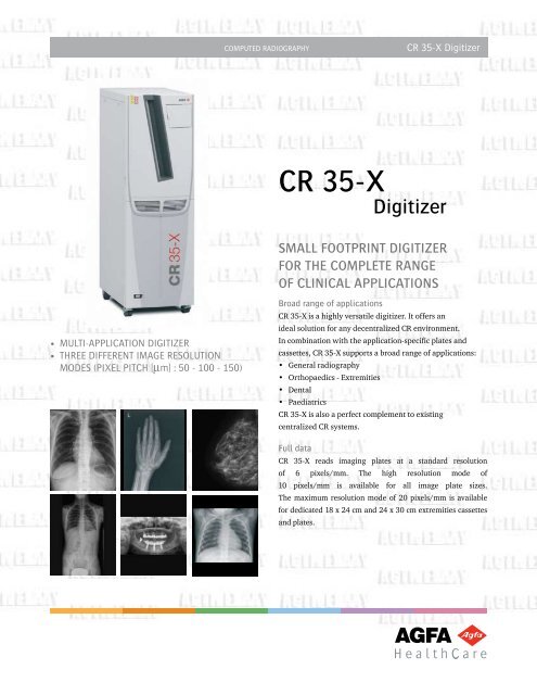Cr 35 X Datasheet Us Agfa Healthcare