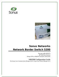 SBC 5200 Configuration - Sonus Networks