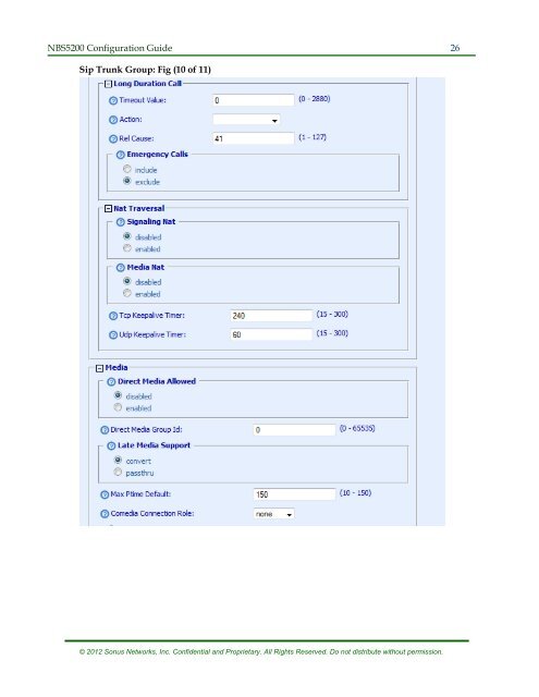 SBC 5200 Configuration - Sonus Networks