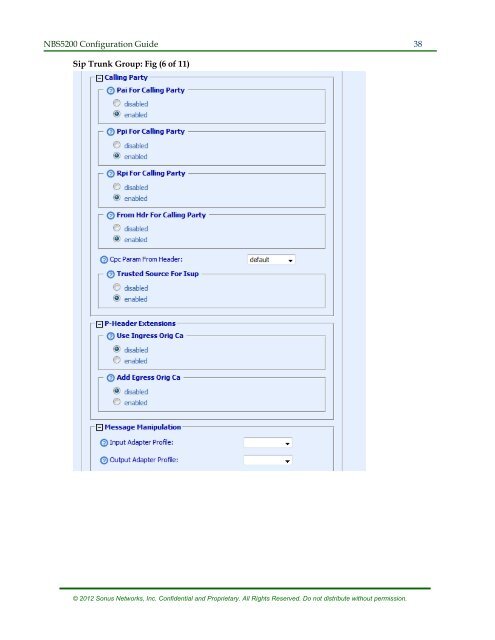 SBC 5200 Configuration - Sonus Networks