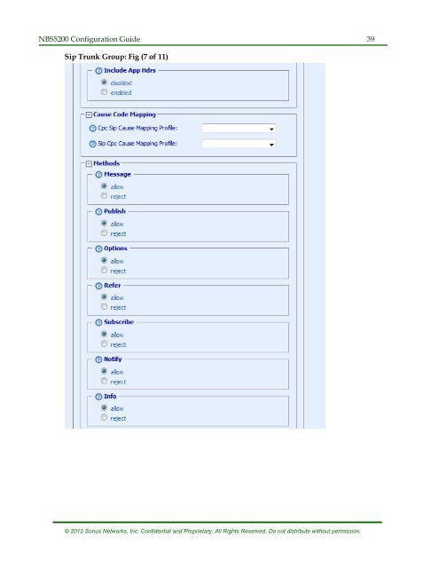 SBC 5200 Configuration - Sonus Networks