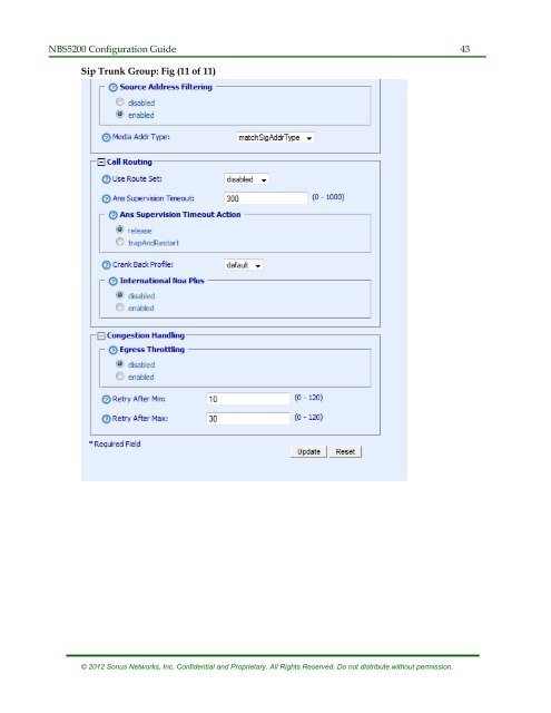 SBC 5200 Configuration - Sonus Networks