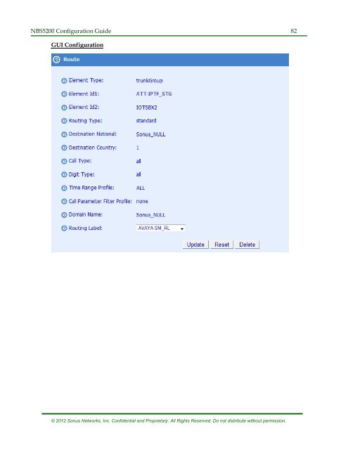 SBC 5200 Configuration - Sonus Networks