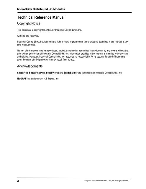 MicroBrick I/O - Industrial Control Links