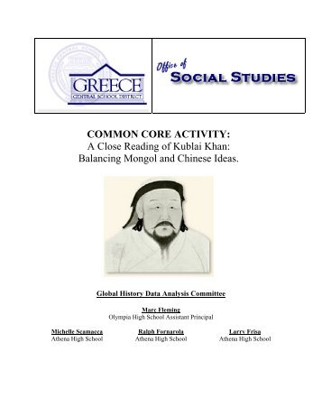 COMMON CORE ACTIVITY: A Close Reading of Kublai Khan ...