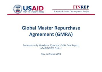 Global Master Repurchase Agreement (GMRA) - FINREP