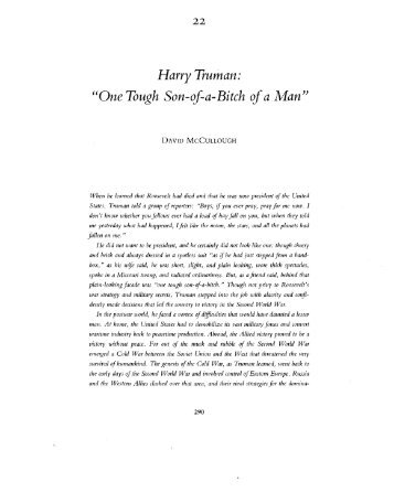 Harry Truman: "One Tough Son-$a-Bitch o f a Man" - Journeytohistory