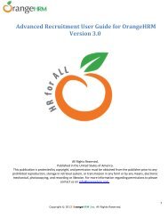 Advanced Recruitment User Guide for OrangeHRM Version 3.0