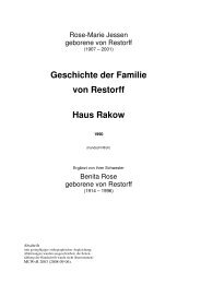Geschichte der Familie von Restorff Haus Rakow - Verband der ...