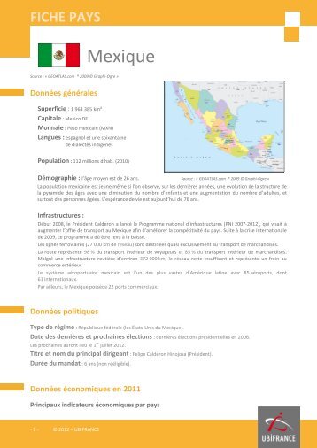 Fiche pays Mexique, 2012 - Veille info tourisme