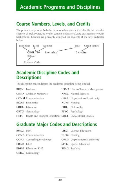 2008-2009 Catalog - Graduate School - Bethel University