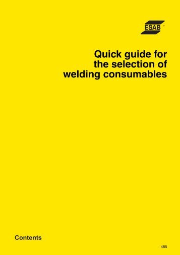 Quick guide for the selection of welding consumables