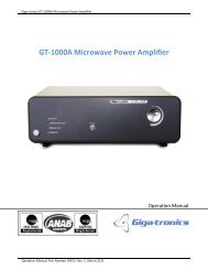 GT-1000A Microwave Power Amplifier - Giga-tronics