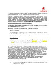 Terms and Conditions for Vodafone Wild Card Entry Competition in ...