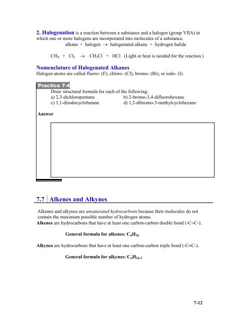 unit (7) organic compounds