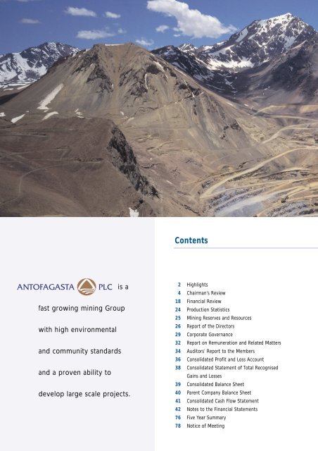 Annual Report 2000 in PDF - Antofagasta plc