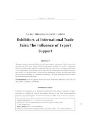 Exhibitors at International Trade Fairs: The Influence of Export ... - LTA