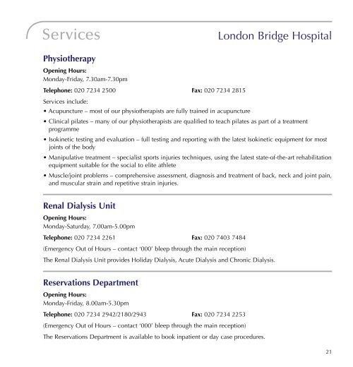 Referrers' Guide - London Bridge Hospital