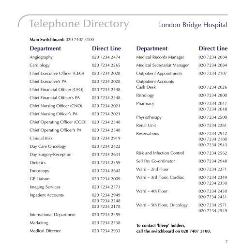 Referrers' Guide - London Bridge Hospital
