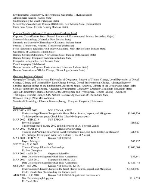 JOHN HARRINGTON, JR. Curriculum Vitae January 2012 Personal ...