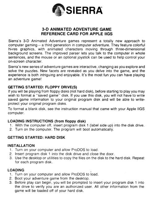 Leisure Suit Larry Reference Card - Virtual Apple