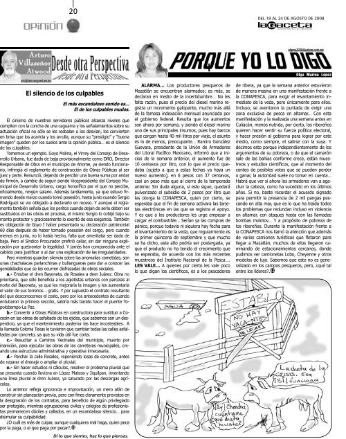 ESCRIBEN JAVIER PéREZ ROBLES - SEMANARIO LA GACETA