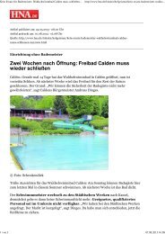 Freibad Calden muss wieder schließen - Andreas Dinges ...