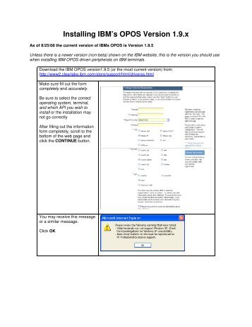 Installing IBM's OPOS Version 1.9.x