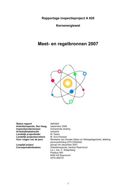 Kernenergiewet - Meet- en regelbronnen 2007 ... - Inspectie SZW