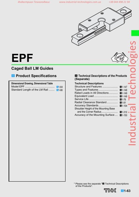 LM Guide THK - Industrial Technologies