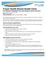 Patient Information for Breast Health Clinic - Physician