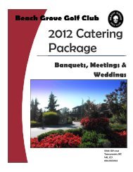Banquets, Meetings & Weddings - Beach Grove Golf Club