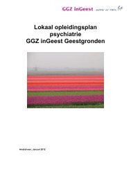 Lokaal opleidingsplan psychiatrie GGZ inGeest Geestgronden