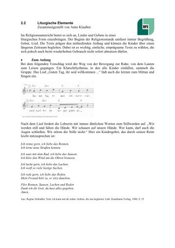 2.2 Liturgische Elemente Zusammengestellt von ... - RPI der EKHN