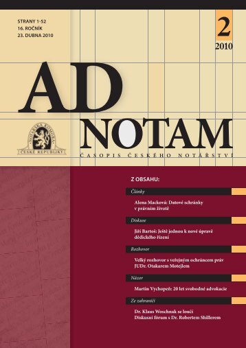 Číslo 2 - Notářská komora České republiky