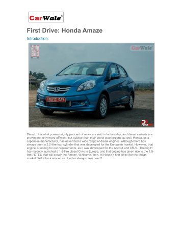 Read More - Honda Cars India