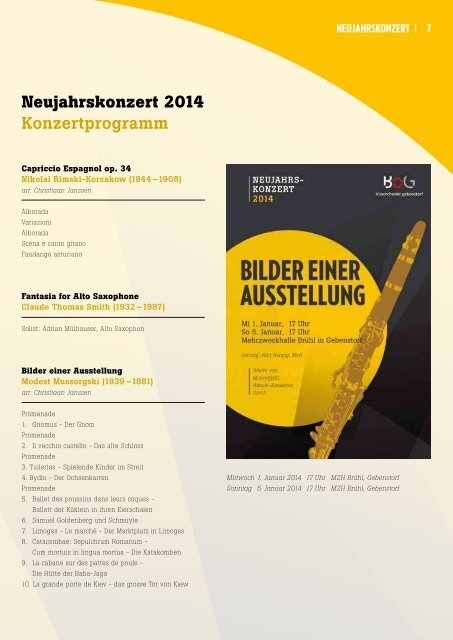 Programmheft 2014 - Blasorchester Gebenstorf